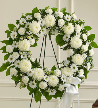 Sympathy - Standing Spays & Wreaths White