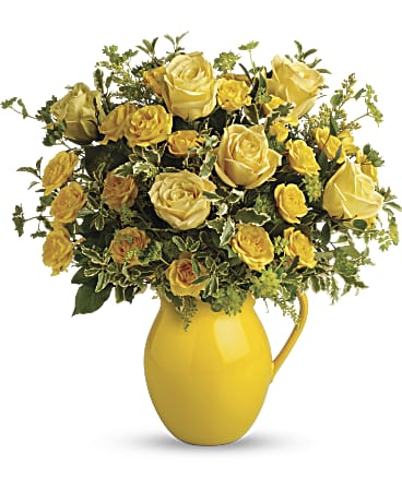 Sunny Day Pitcher of Roses