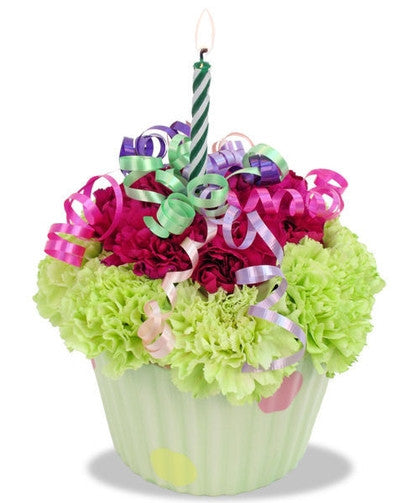 Floral Cupcake Plus, Birthday Mylar Balloon ADD. OPTIONS